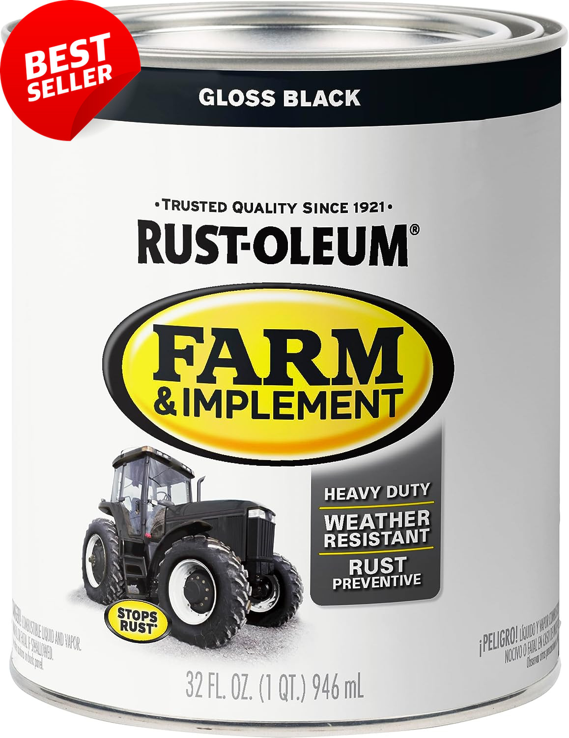 Farm & Implement Enamel Paint 1 Quart 2-Pack Gloss Black 0.25 Gallon 280104