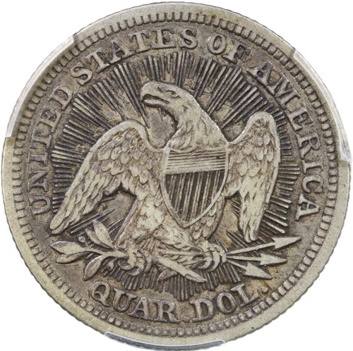 1853 25C Arrows and Rays PCGS/CAC VF25 - Liberty Seated Quarter - Picture 4 of 4