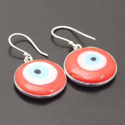 Evil Eye Edelstein 925 Sterling Silber Handarbeit Ohrring Schmuck Geschenk für die Liebe