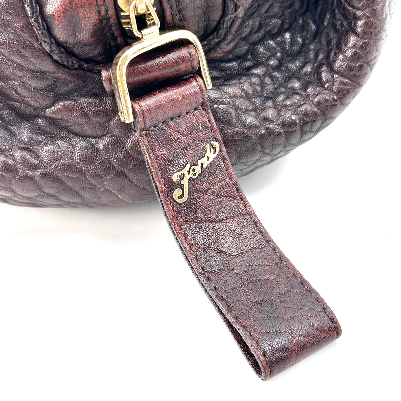 FENDI Spy Bag Zucca Brown Leather Hand Bag Authentic From Japan thumbnail 9