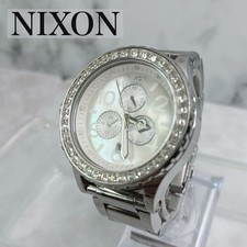 NIXON 42-20 Chronograph Rhinestone Shell Dial Silver Quartz Watch
