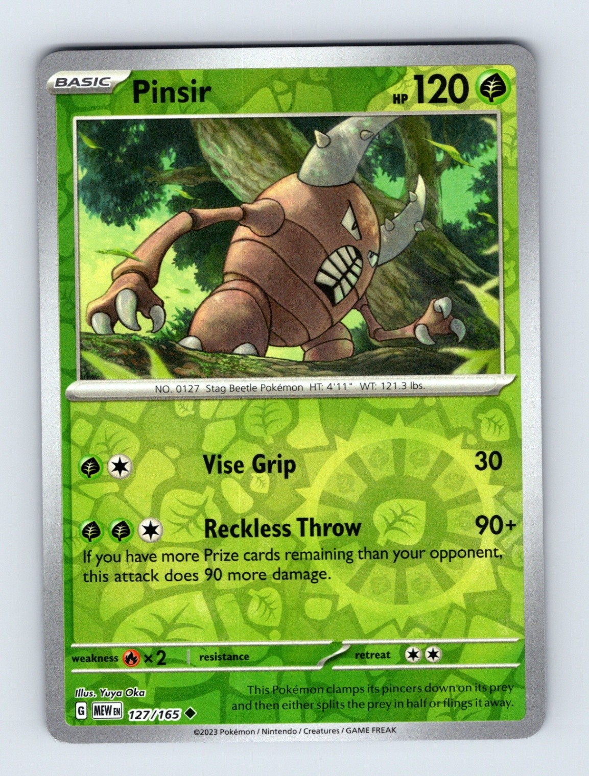 Pinsir - Scarlet & Violet 151 127/165 - Reverse Holo - NM - Pokémon