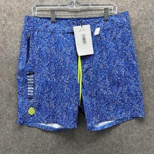 Stio Board Shorts Mens Medium Blue Geometric Swim Trunks Pockets Drawstring