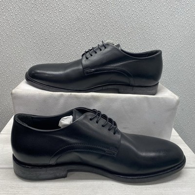 Moma Mens Size US 8 EU 41  Black Leather Derby Dress Shoes Lace Up Round Toe