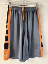 Nike Dri Fit Elite Shorts Youth Boys Large Gray, Orange, Black Basketball Activ