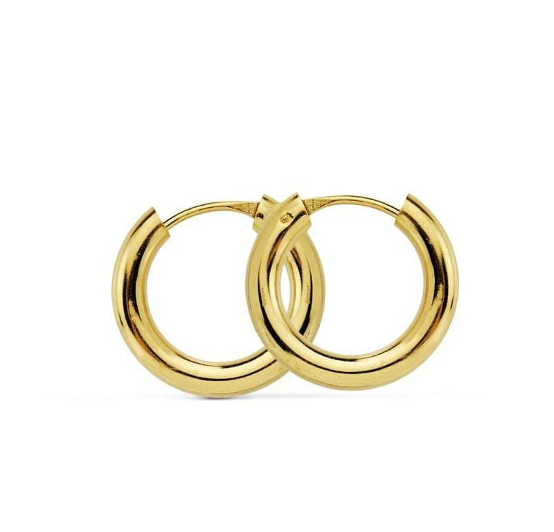 Créoles Minerva en or jaune 14mm les boucles parfaites du quotidien