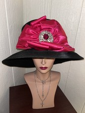 ASHRO by Whitall  Shon BLACK PINK Church Wedding Kentucky Derby Hat