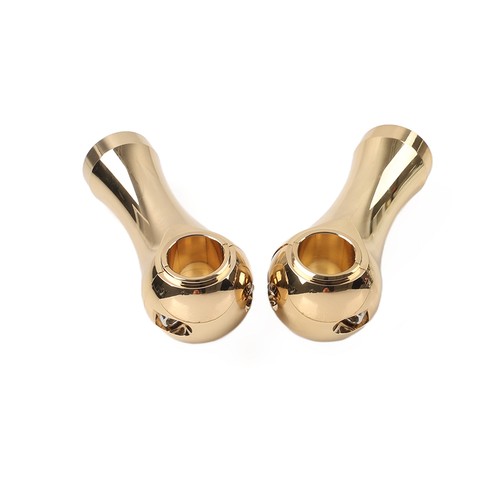 2" CNC Handlebar Riser Clamps for Harley Dyna Softail Road King w/1 Bar Gold - Picture 11 of 12