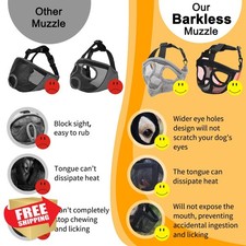 BARKLESS French Bulldog Muzzle Short Snout Mesh Grey M