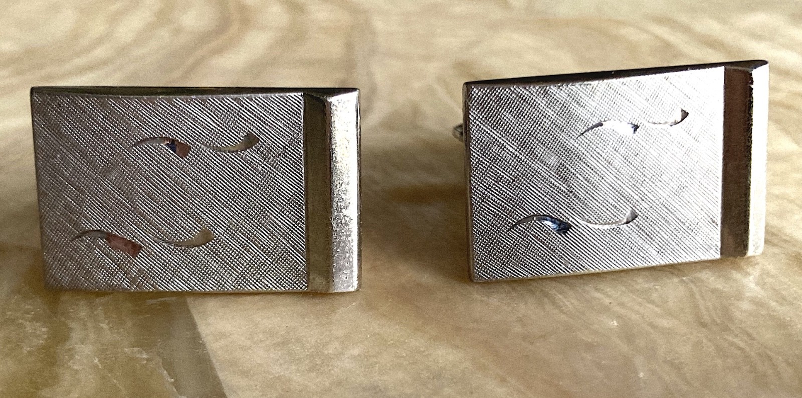 Vintage Swank Silver-Filled Rectangular Cufflinks… - image 9