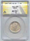 1917 Type 1 Standing Liberty Quarter, ANACS AU-53 FH, Full Head