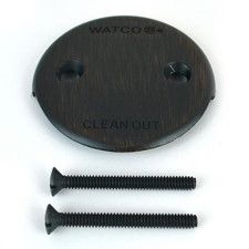 Two-Hole Bathtub Overflow Plate Includes Overflow and Screw in Bronze