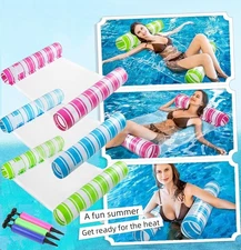3 Set Inflatable Pool Floats for Adults 4-in-1 Multi-Purpose Floaties Hammock