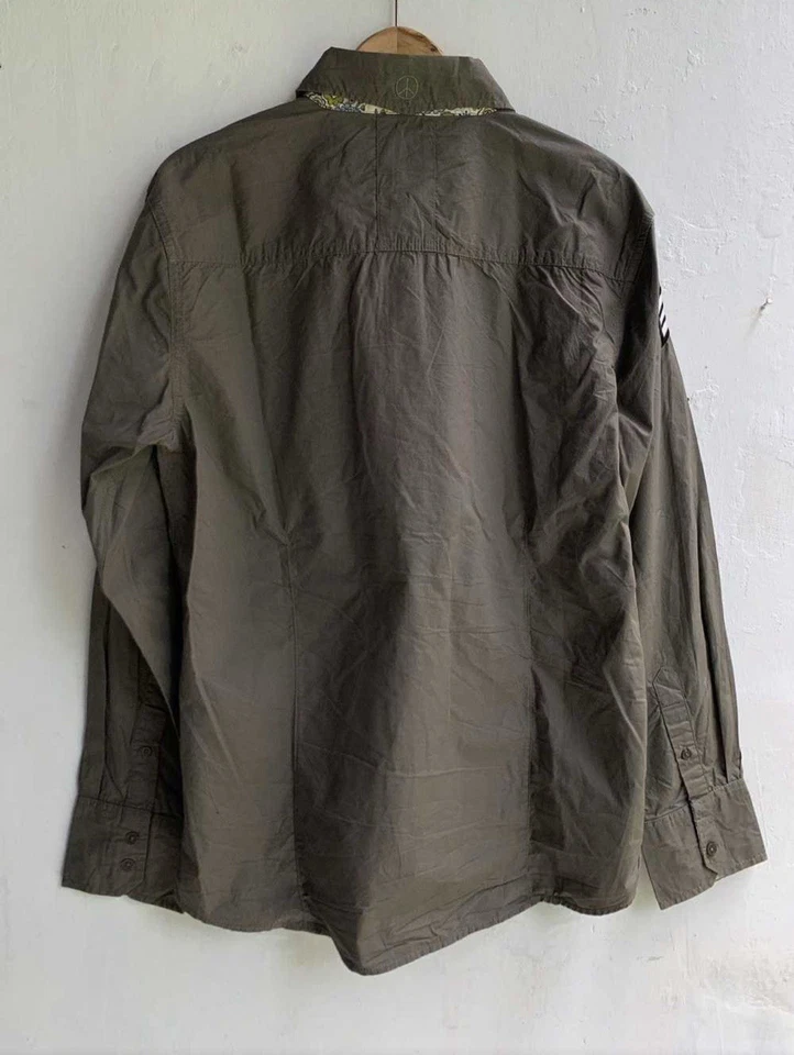 Camisa John Lennon English Laundry Vintage Estilo Militar con Parches Talla XL Foto 4 de 4