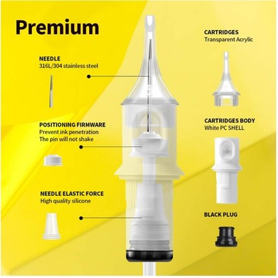 Quelle Tattoo Cartridges 40Pc Set - Stainless Steel