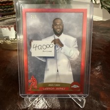 2024 Topps Chrome - LeBron James - 03 Time Machine /5 - Red Refractor 