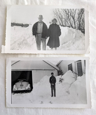 Oakfield ME Maine Mac Swallow Family Arnald Boy Scout Snow Car Snapshot Photo