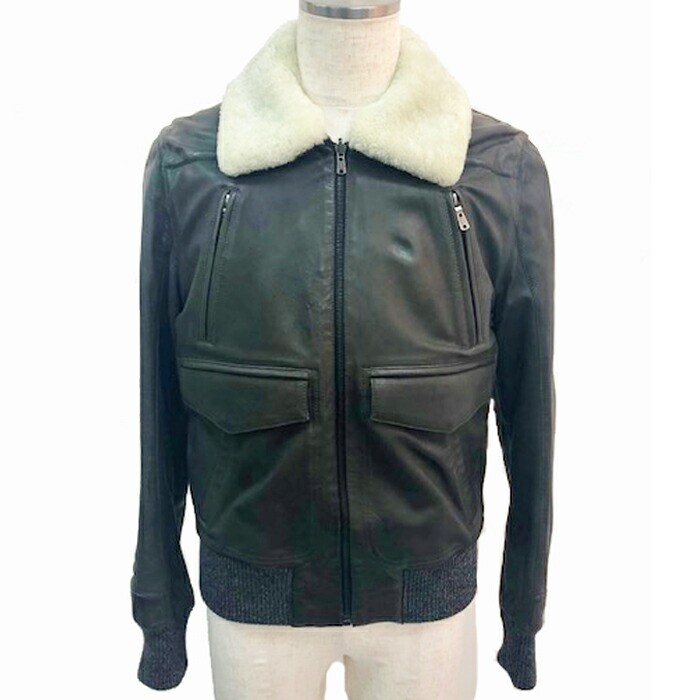 Yves Saint Laurent Blusa Reversibile in Pelle 48 L Grigio Verde Made in Italy