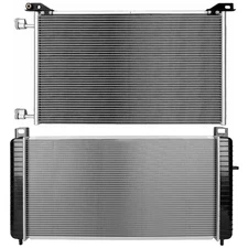 Radiator & AC Condenser Cooling Kit For 2002-2014 Cadillac Escalade GMC Yukon