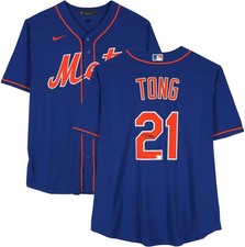Jonah Tong New York Mets Autographed Blue Nike Replica Jersey