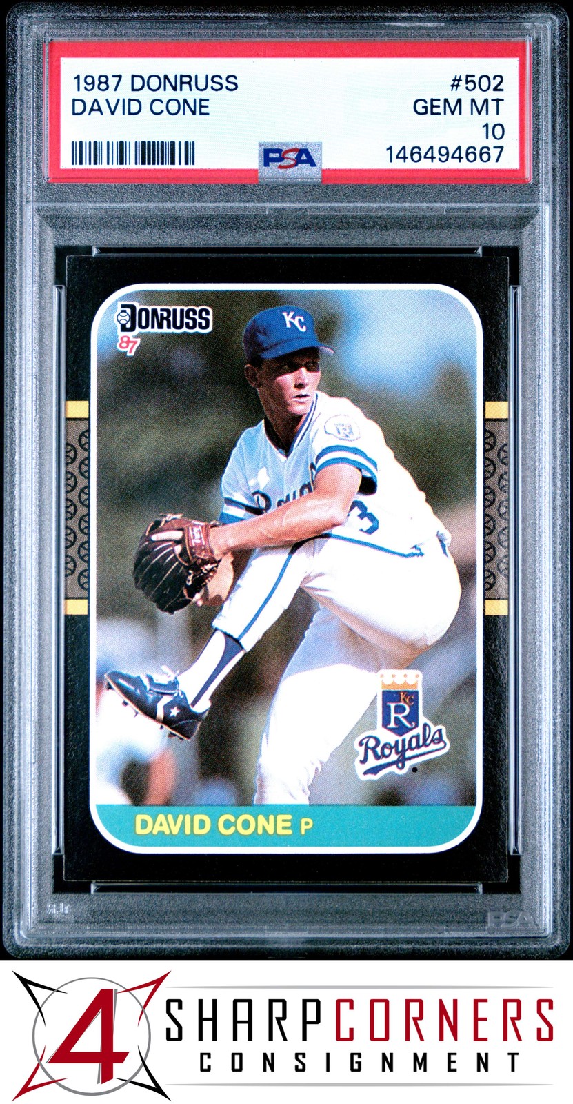 1987 DONRUSS #502 DAVID CONE RC ROYALS PSA 10