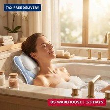 Blue White Bath Bathtub Pillow Spa Pillows for Tub. Bath Pillow With Comfortab