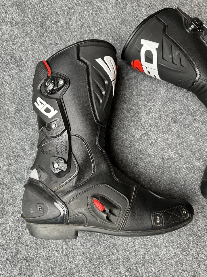 Mens Sidi ST Air Motorcycle Racing Boots Black Red Italy, Size 9.5 (EU 43) - Image 3 of 4
