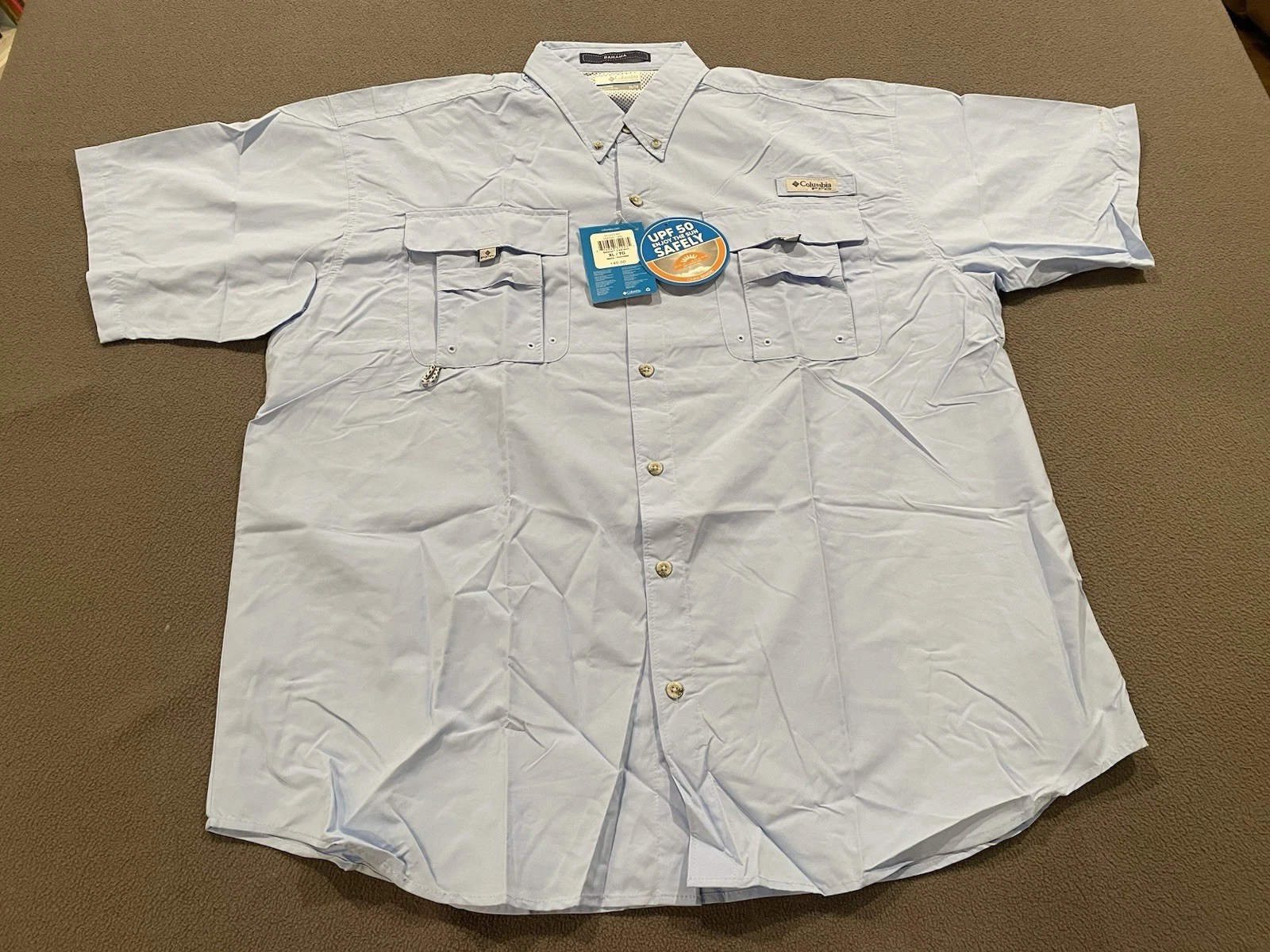 NWT Columbia PFG Bahama II Shirt Mens XL Blue UPF 50 Omni-Shade Fishing FM7047
