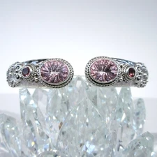 Sarda Sterling Silver & Pink Cashmere Mystic Qtz & Pale Plum Mystic Tz Bracelet