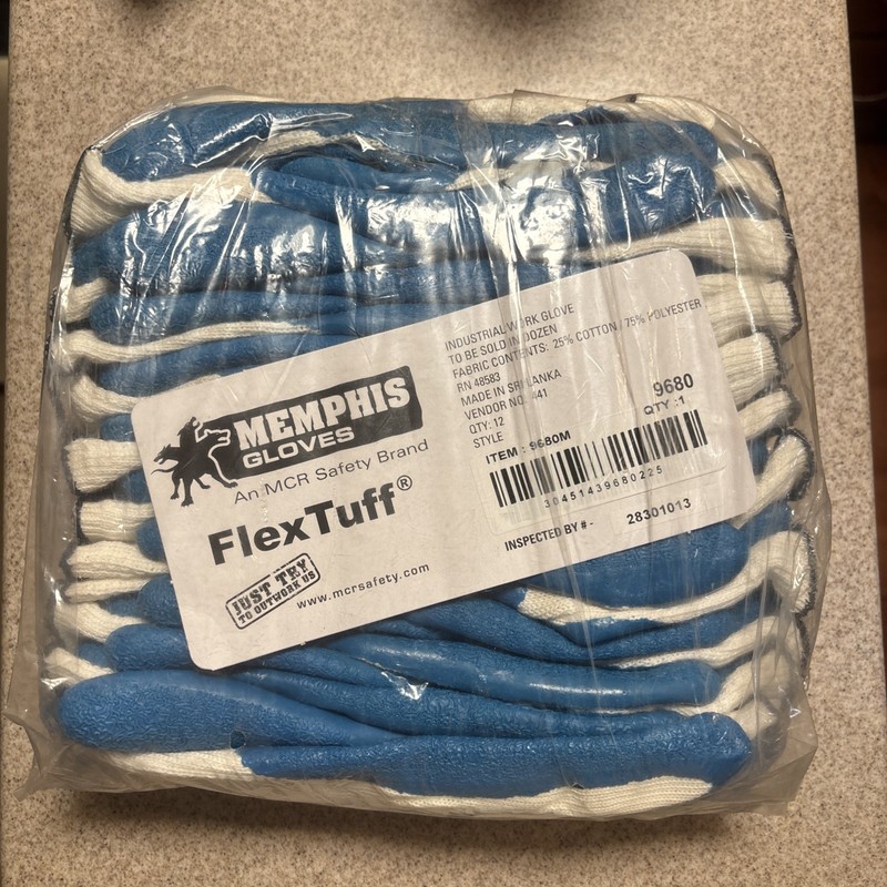 12 Pack Memphis Gloves Flex Tough…SIZE MEDIUM ..