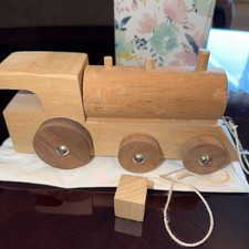 handcrafted wooden toy train Engine Pull Toy