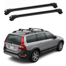 For Volvo Xc70 2008 To 2016 Lockable Roof Rack Cross Bar Rails 2 Pcs Alu Black For Volvo Xc70 2008 To 2016 Lockable Roof Rack Cross Bar Rails 2 Pcs Alu Black