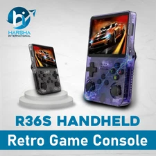 R36S Retro Handheld Video Game Console Linux System 3.5 Inch IPS Screen New 64GB