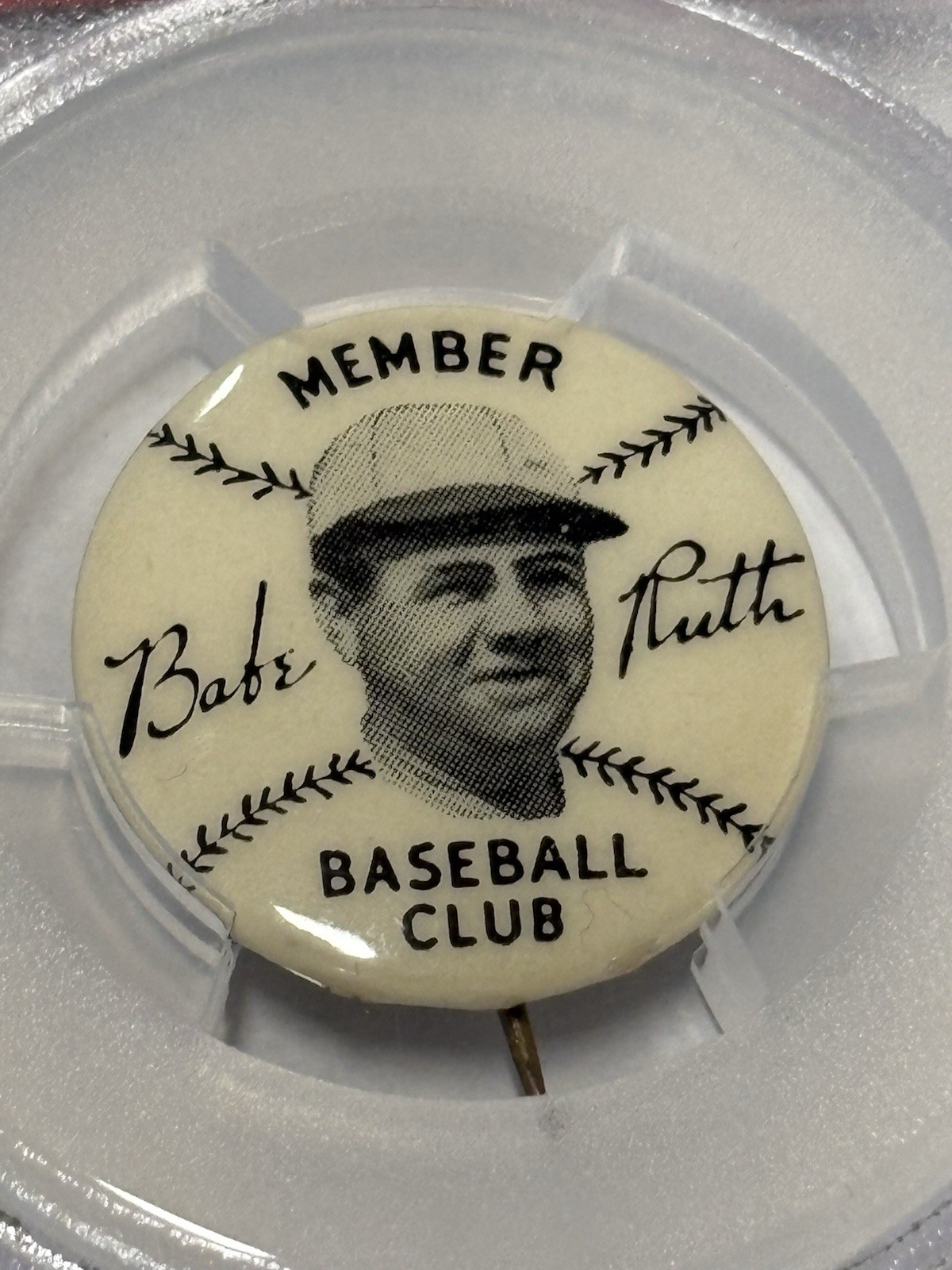 1934 BABE RUTH Baseball Club Pin QUAKER OATS PSA 3 view 2