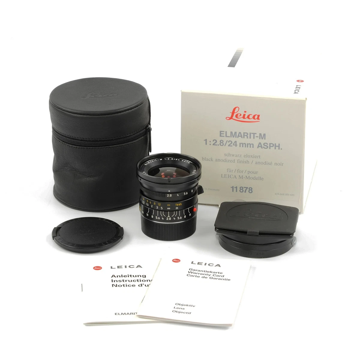 LEICA 24MM F2.8 ELMARIT-M ASPH BLACK + BOX 11878 #2667 | eBay