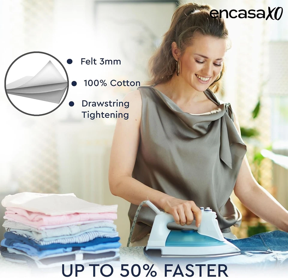 Encasa Ironing Board Covers 44 x 13.5 inch Drawstring Tightening with Thick 3... - Image 4 of 4