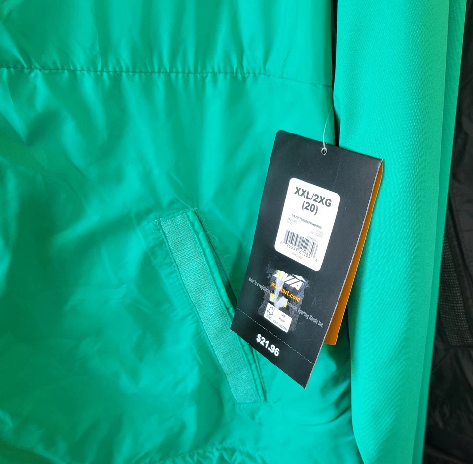 Chaqueta Avia 1/4 Cremallera Talla XXL/2X Pullover Rompevientos Sudadera con Capucha Lote de 2 Verde Negro  Foto 2 de 4
