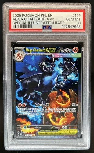 2025 Pokemon PFL Mega Charizard X ex Special Illustration Rare #125/094 PSA 10