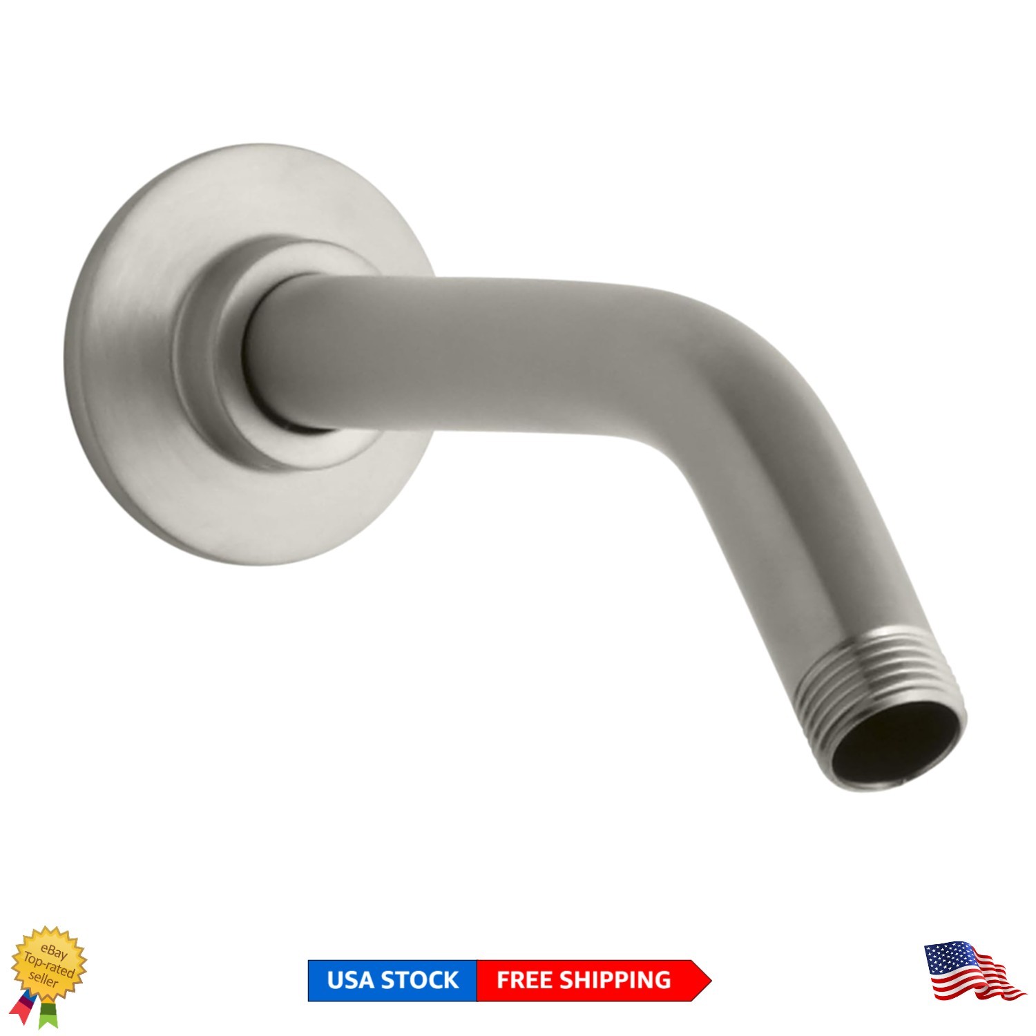 Durable All-Metal 7-1/2-Inch Shower Arm with Decorative Flan