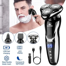 Men Electric Shaver Wet/Dry Trimmer Rotary Razor Beard Shaving USB Rechargeable