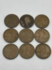 1909 VDB  Lincoln CENT WHEAT PENNIES LOT OF 9 VG+ Condition Lot VDB3