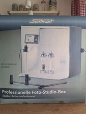 Somikon Foto-Studio-Box mit 2 Fotolampen und Stativ Bluescreen/Whitescreen