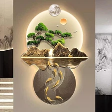 3D Wall Art LED, Wall Sculptures Hanging Art with Led Light, 3D Sculpture Painti