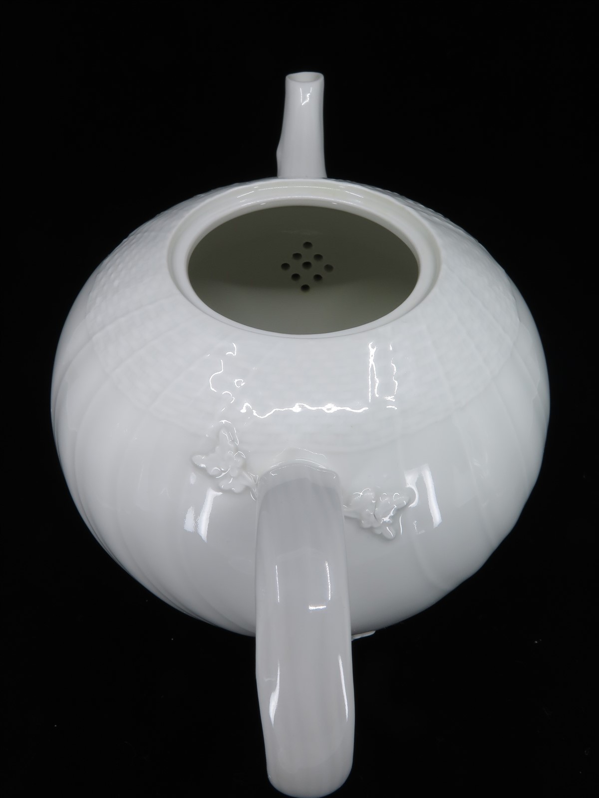 KPM Neuosier White Porcelain Basketweave China: Pitcher, Coffee Pot, & Tea Pot