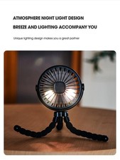 EIGIIS Mini Portable Stroller Fan, Battery Operated Small Clip on, Detachable 3