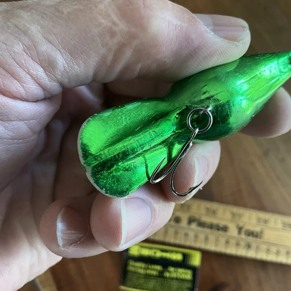 Señuelo de pesca vintage Storm Pre-Rapala Wiggle verruga sonajero caja original papeleo Foto 2 de 4