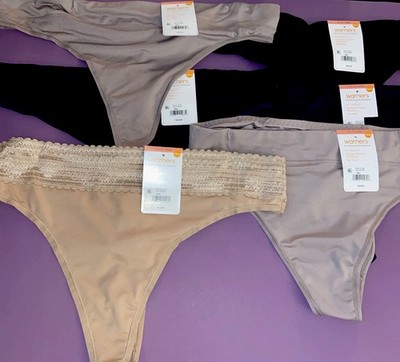 WARNERS   6 PAIRS!!! Assortment Of Thong Panties / Size 10 / 3XL
