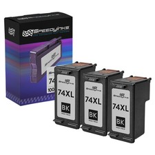 3pk Reman replacement for HP 74XL / CB336WN High Yield Black Ink Cartridge