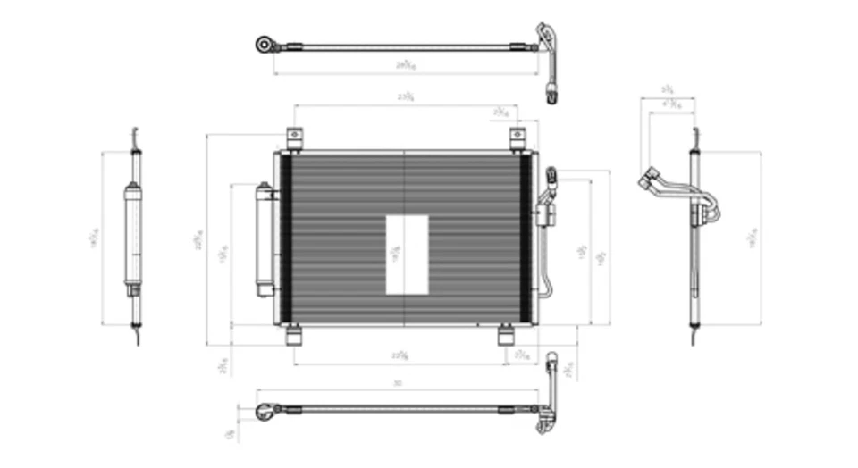 Condensador de CA para Nissan Pathfinder 13-19/14-19 Infiniti QX60 con receptor y secadora Foto 2 de 2