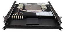 12 Fiber 1RU Rack Mount w6 LC Beige Duplex Adapters, 62.5/125 OM1 Pigtail  Tray